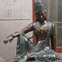 Bi001389 Китайский Чистая Бронза Медь Комфортно Гуаньинь Бодхисаттвы Авалокитешвары Кван-Инь