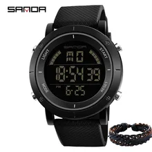 SANDA цифровые часы Новые люксовые брендовые военные часы модные мужские спортивные часы водонепроницаемые часы с будильником