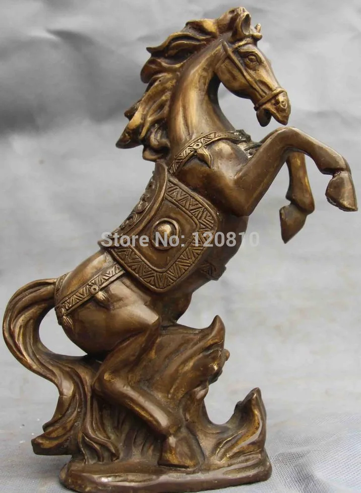 

9 Classical Royal Copper Bronze Feng Shui Lucky run War Horse Steed Art Statue