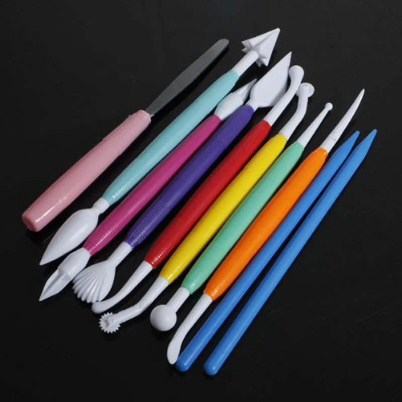 

10pcs/set Muticolor DIY Cake Fondant gumpaste Decorating Modeling Set Baking Pastry Tools