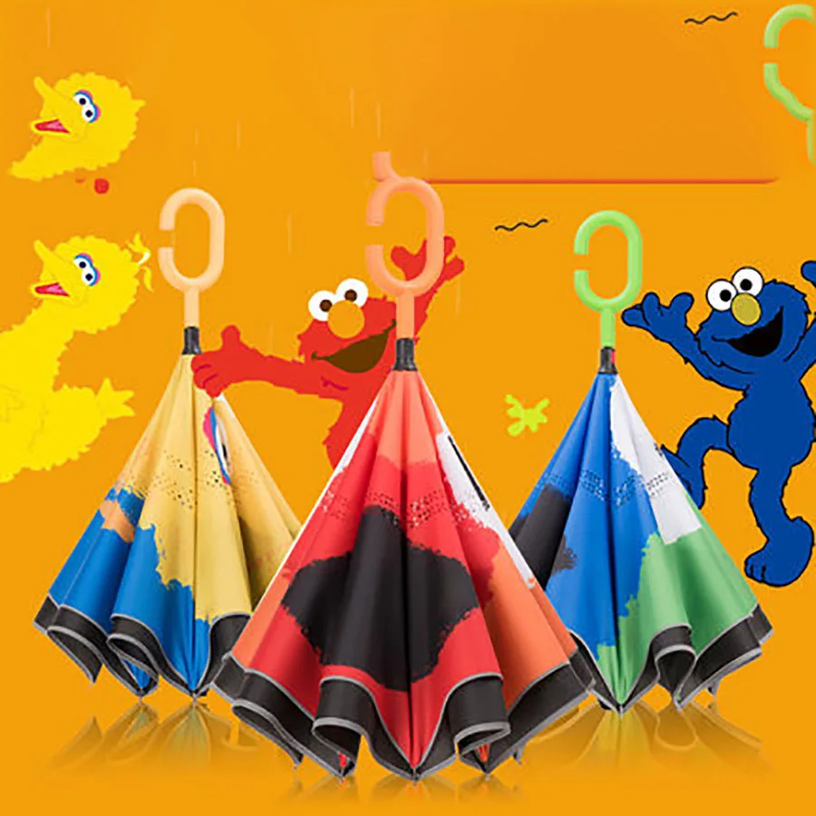 

Children Cartoon Umbrella Reverse Korean Cartoon Version Long Handle Umbrellas Guarda Chuva Home Rain Gear WZP070-2