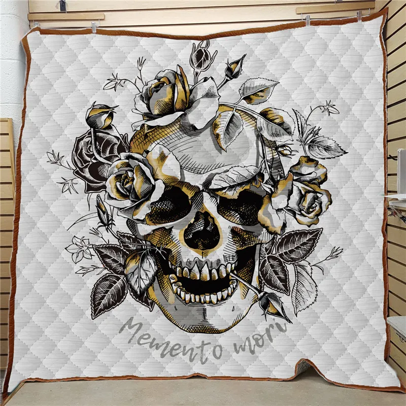 Quilt Blanket Skull Colchas Para Cama King Size Quilts Edredones Acolchados Invierno Quilted Bedspread Couette Hiver Edredones Quilts Aliexpress