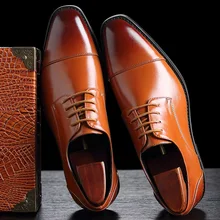 Г. Мужская кожаная обувь в британском стиле для деловых людей Мужская обувь мужские классические туфли-оксфорды Большие размеры