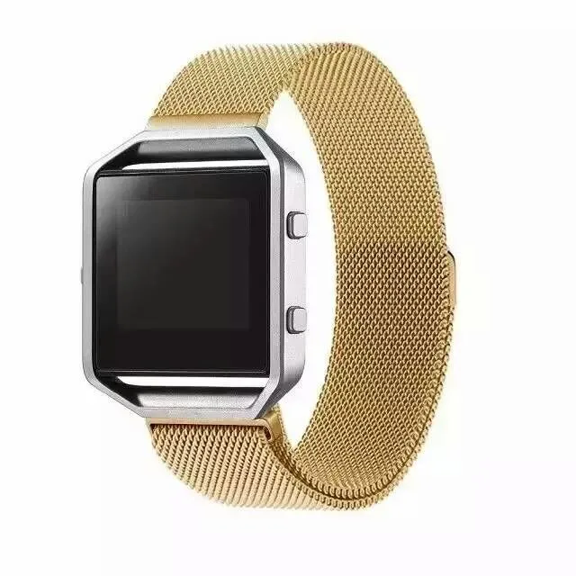 Миланская петля часы с оправа из нержавеющей стали ремешок для Fitbit Blaze Band фитнес-трекер Смарт-часы