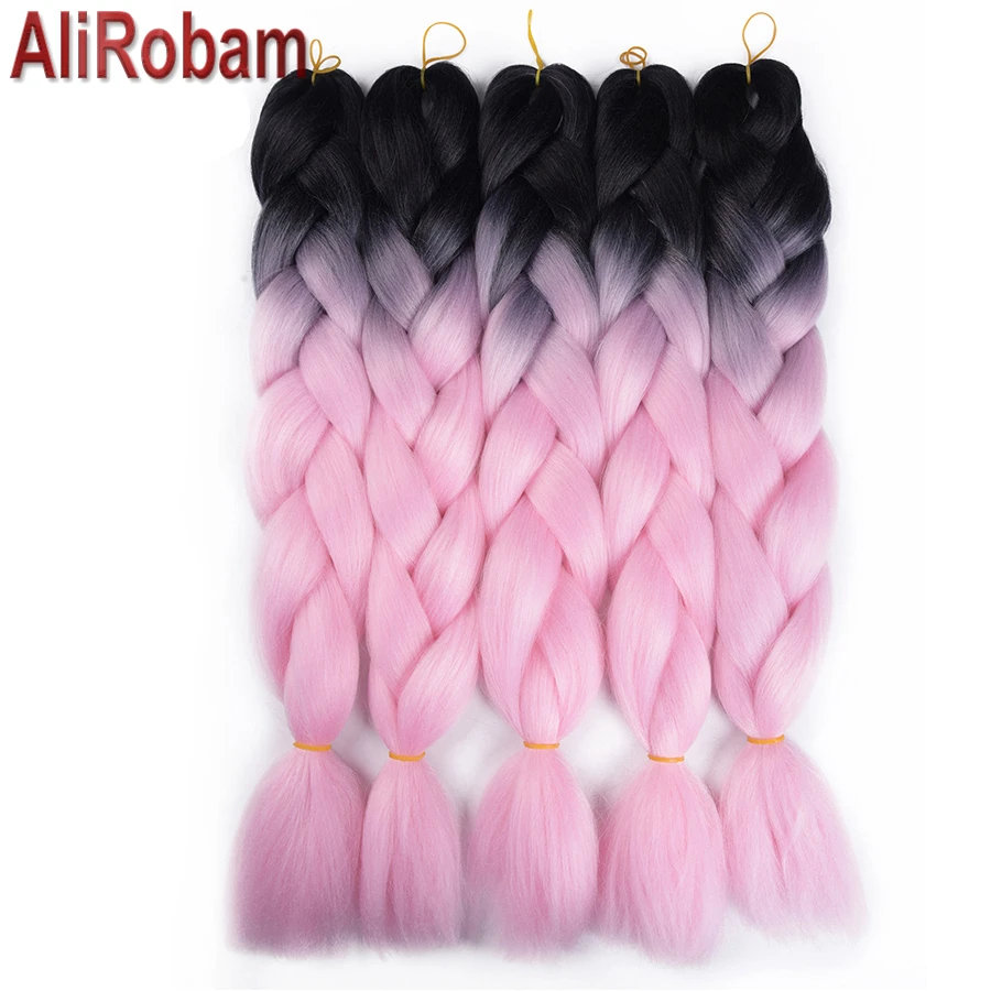 

AliRobam Jumbo Braid Hair 24 Inch Crochet Box Braid Hair Heat Resistant Synthetic Expression Hair For Braiding Hair Extensions