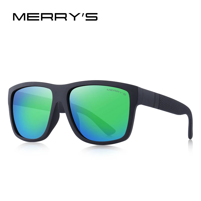 MERRYS Дизайнерские мужские классические Поляризованные солнцезащитные очки, мужские винтажные Квадратные Солнцезащитные очки с защитой от уф400 лучей S3008 - Цвет линз: C05 Green