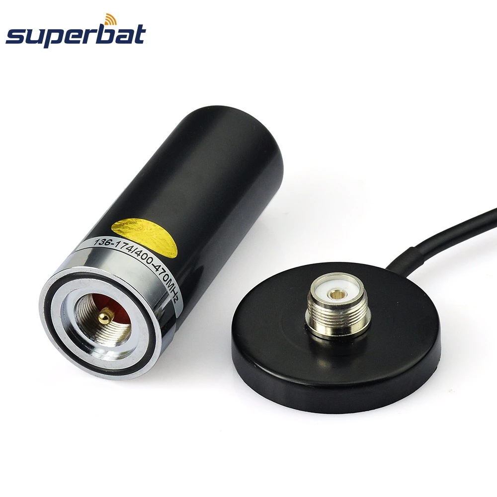 Superbat Vehicle/Car Mobile Radio VHF/UHF Dual Band Antenna 9cm Base Magnetic Mount BNC Male Plug 5M Cable for BC125AT Scanner