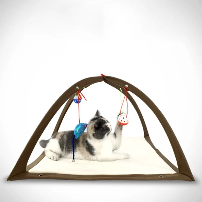 Кровать для кота-любимца забавный кот играть детская складная палатка с 4 Висячие Игрушечные Мячи кошка Крытый деятельности Центр кровать