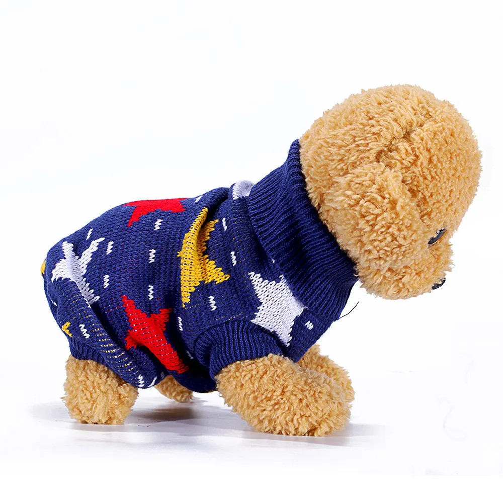 Winter Stars Pet Dog Cat Sweater Warm Knit Dogs Clothing Cats Sweaters Jumper Coat Dog Clothes Cat Sweater Accessories KL0151 (13)
