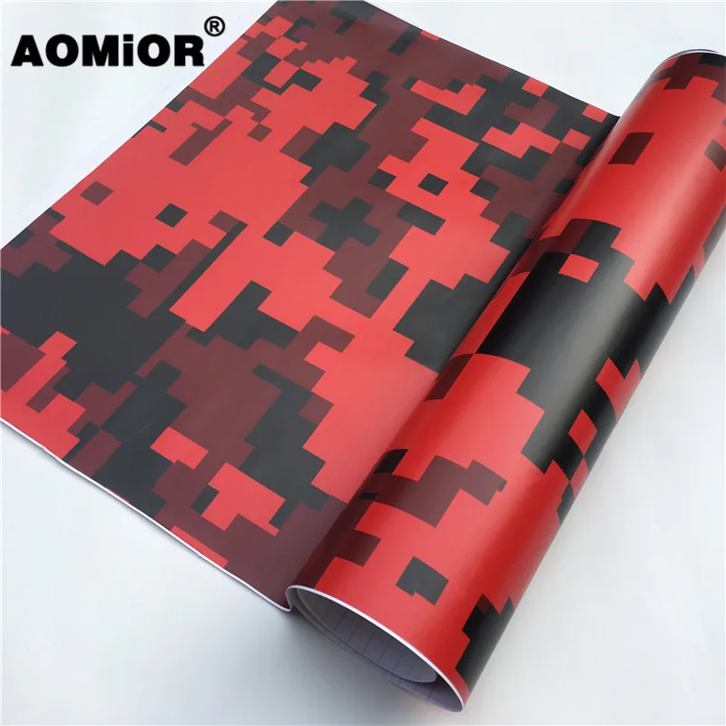 Red Digital Camouflage Camo Vinyl Film Car Vinyl Wrap Film Roll Car