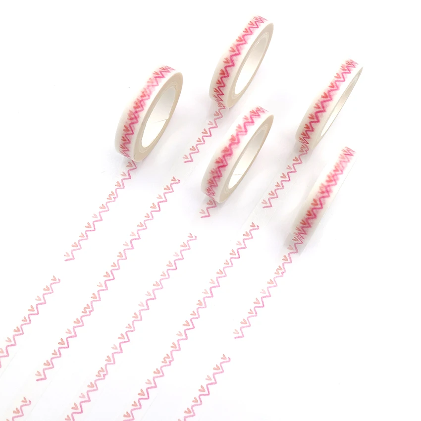 

1 PCS Creativity Wave Love Heart Washi Tape Diy Diary Decoration Masking Tape Kawaii Stationery Scrapbooking Tape Sticker