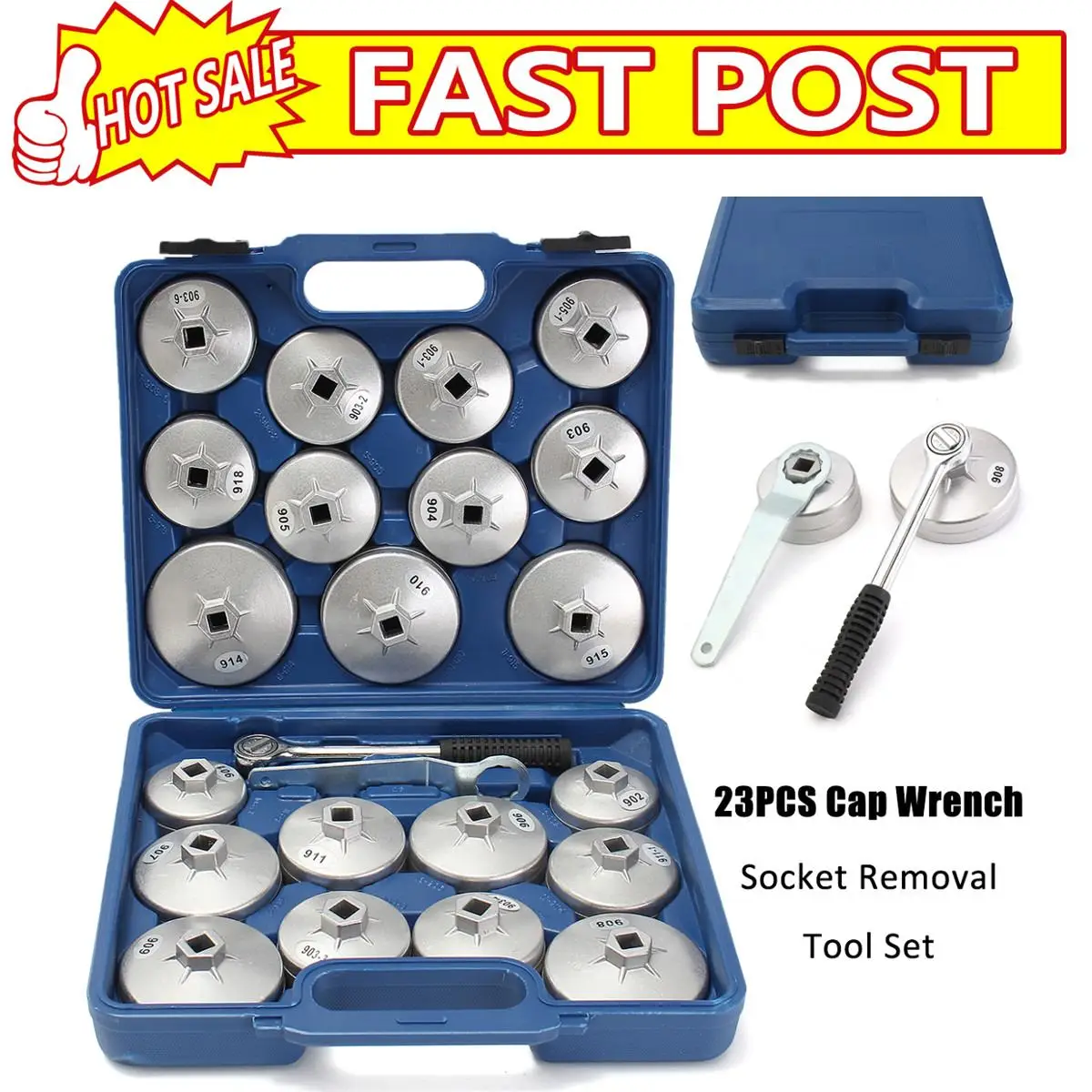 

23pcs Aluminum Alloy Cup Type Oil Filter Cap Wrench Socket Wrench Vehicle Maintenance Filter Wrench Tool Cap Grid