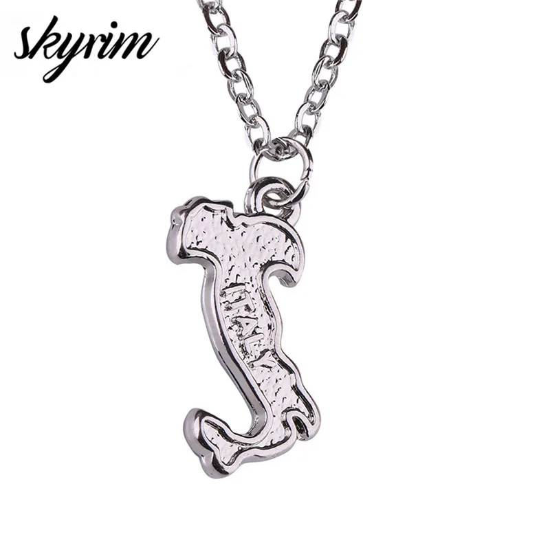 

Skyrim Italian Republic Map Pendant Necklace European Countries Italy Polished Sliver Charm With Adjustable Long Link Chain