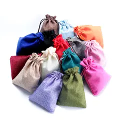 Лидер продаж 5 шт. 7x9 10x14 13x18 см джутовый мешок небольшого размера браслет ювелирные изделия Упаковка Сумки Лен шнурок подарочная сумка сумки