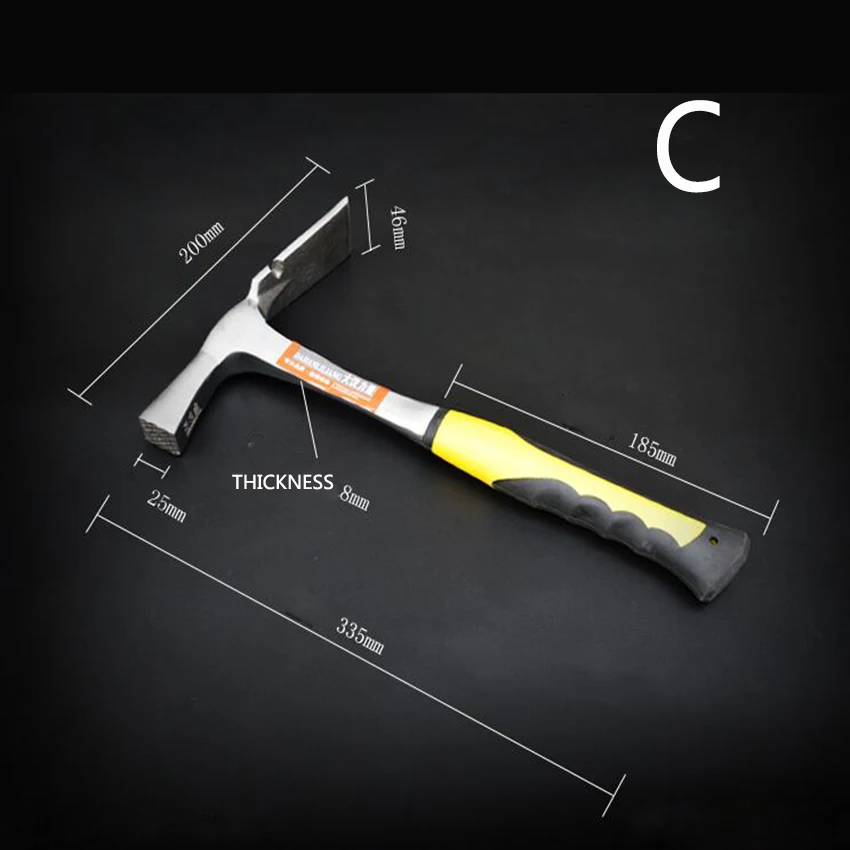 Острый горлышко геологический молоток разведка шахт разведка Многофункциональный ручной инструмент Прочный Рок pick геологический инструмент с резиновой ручкой