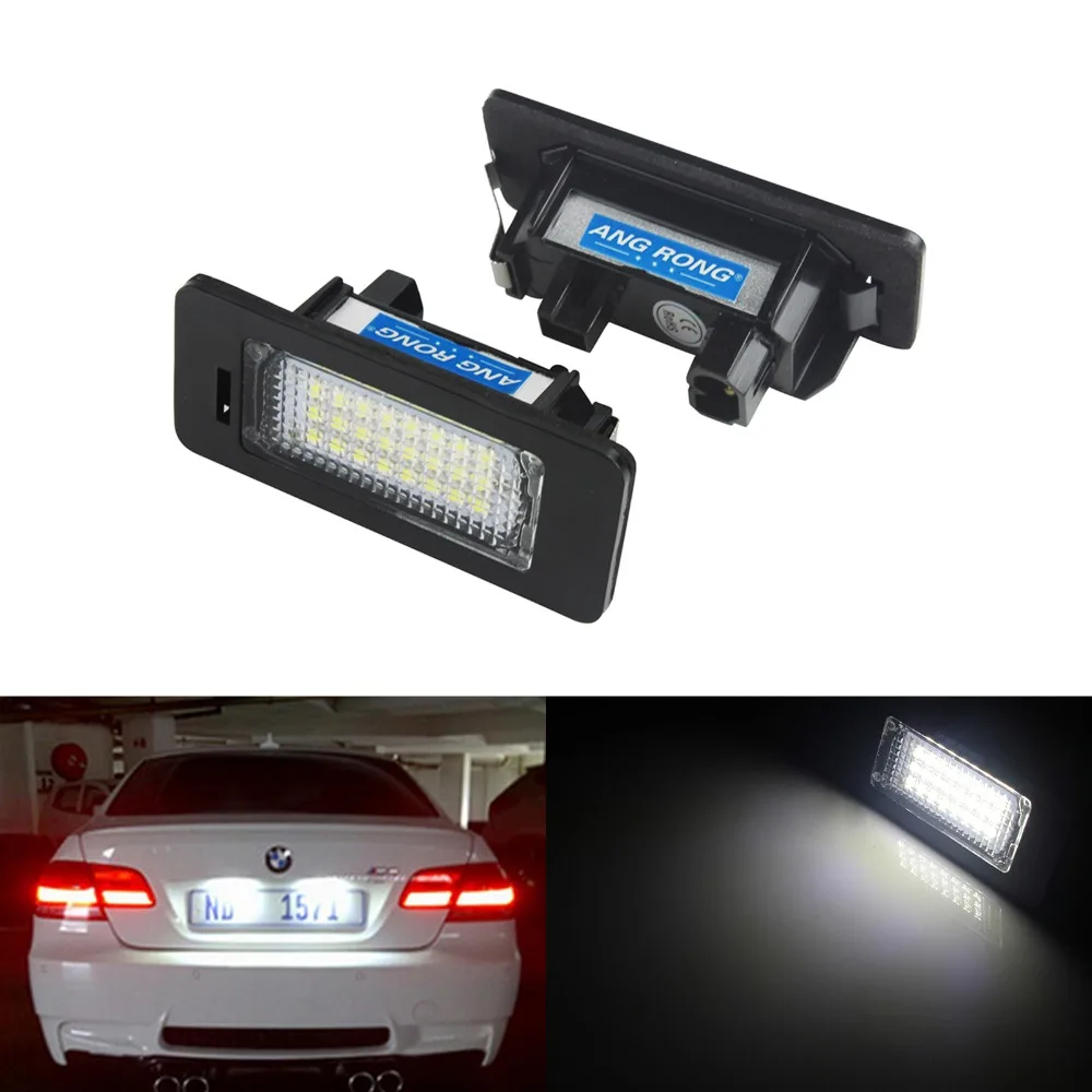 ANGRONG 2X Canbus LED Licence Number Plate Light For BMW E39 E60 E61 M5