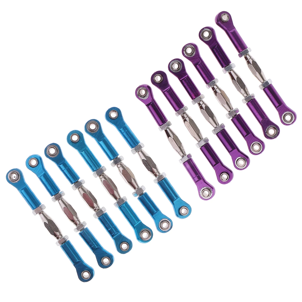 6Pairs Metal Front Rear Link Rods Linkage Turnbuckle 166617 166017 106017 for Redcat HSP RC Truck