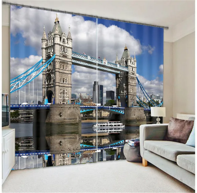 London Bridge 3D Verduisterende Gordijnen Voor woonkamer Beddengoed ... London Bridge 3D Verduisterende Gordijnen Voor woonkamer Beddengoed ...