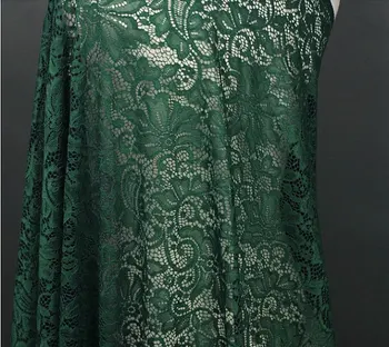 

kelly green lace fabric with alencon floral, cord lace fabric, green lace fabric with retro florals