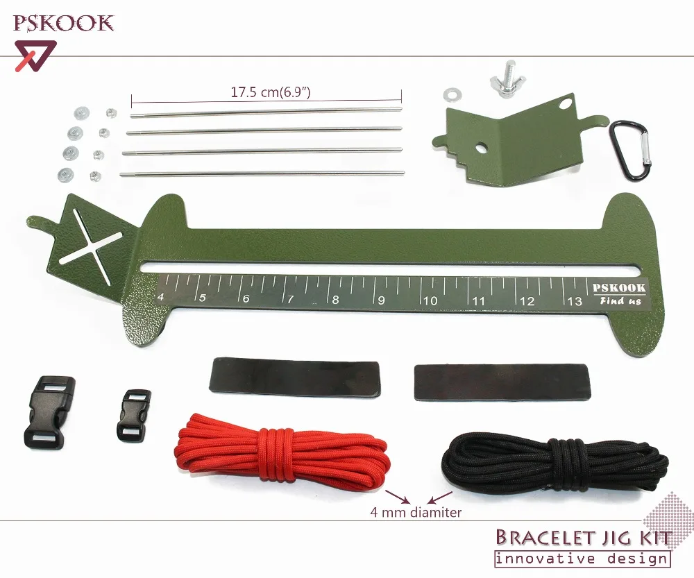 PSKOOK Monkey Fist Jig and Paracord Jig Bracelet Maker Paracord Tool Kit Adjustable Metal Weaving DIY Craft Maker 4