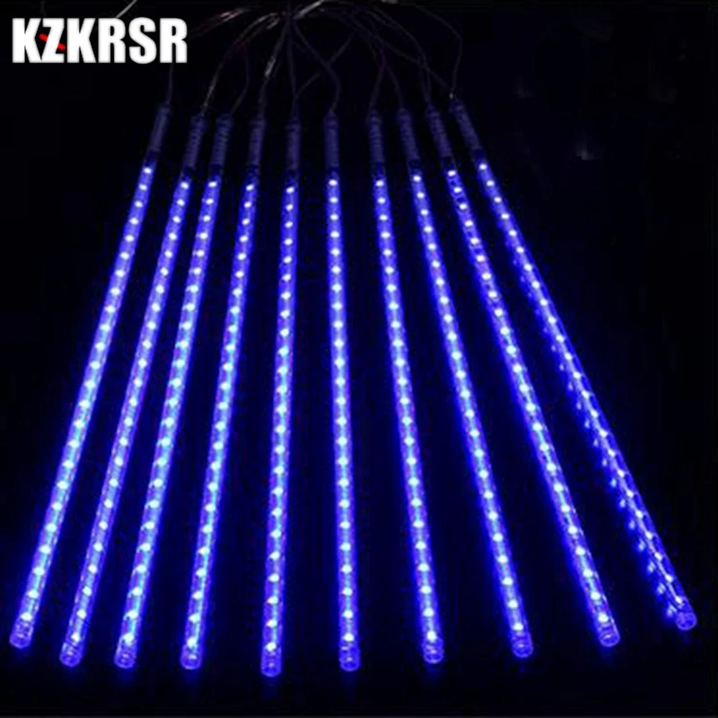 KZKRSR 20CM/30CM/50CM Led Meteor Shower Rain Tubes AC 110-240V Christmas String Light Garden Wedding Holiday Tree Street Decor