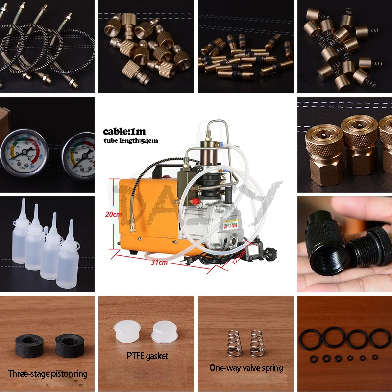 0-40mpa High Pressure Air Pump water cooling Electric mini Inflator PCP Compressor 220V repair parts kit |