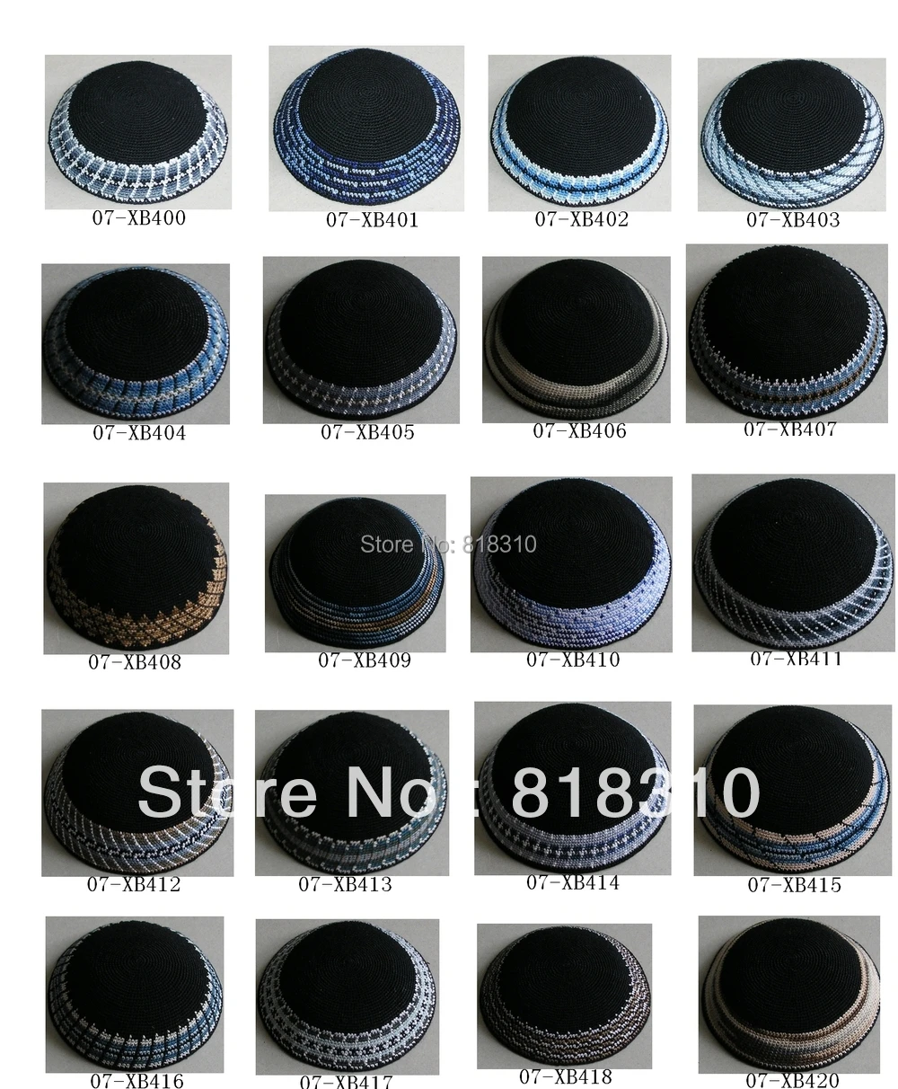 

SUPER QUALITY HANDMADE KNITTED YARMULKE KIPPAH BLACK TOP