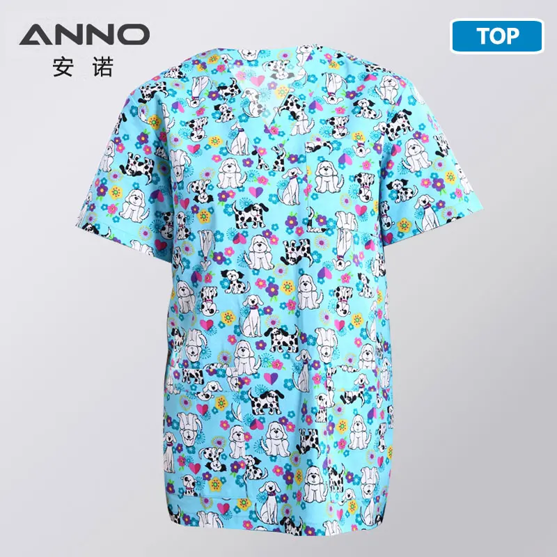 ANNO, 15 цветов, белая униформа для кормления, унисекс, для женщин, Медицинские костюмы, подходящие для больниц, стоматологический доктор, одежда, клиника, униформа - Цвет: KeAiGou-Top