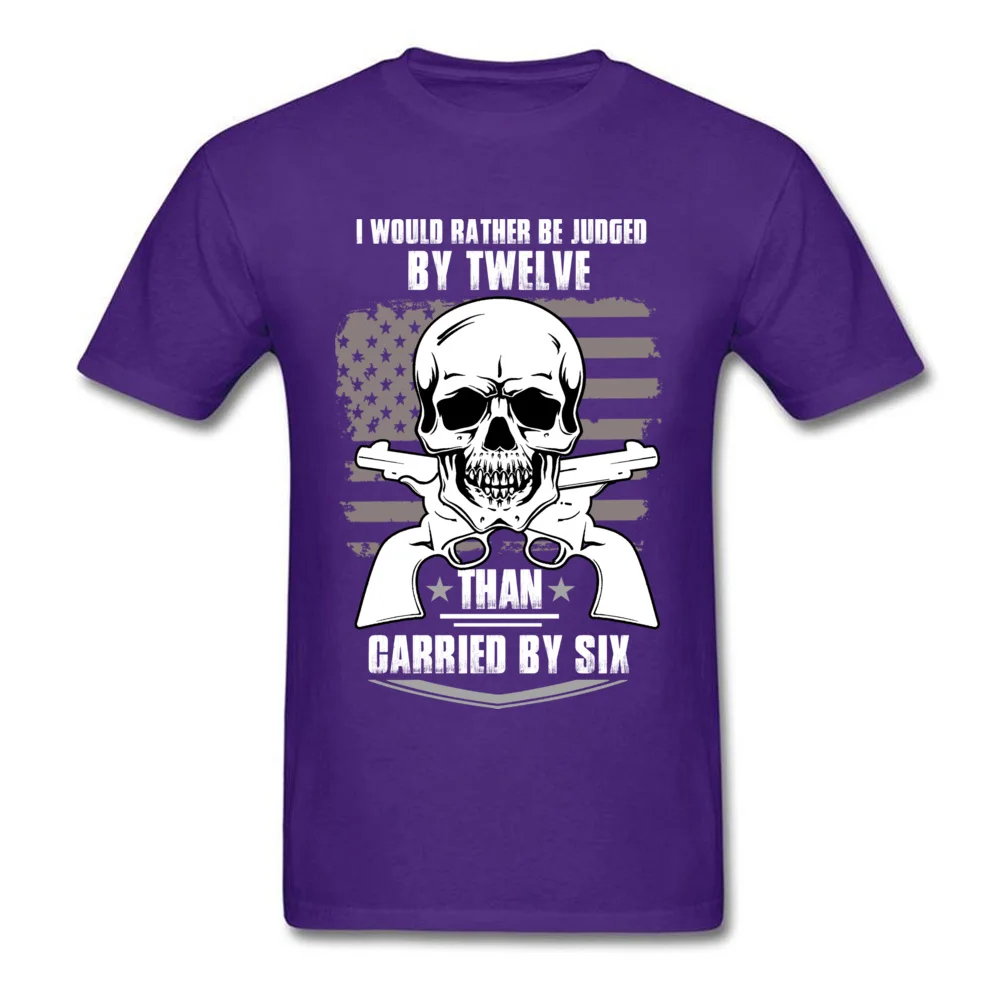GUNS AND SKULL Tops T Shirt 2018 Hot Sale Crewneck Printed On Short Sleeve Pure Cotton Boy T Shirts Camisa Tee-Shirts GUNS AND SKULL purple