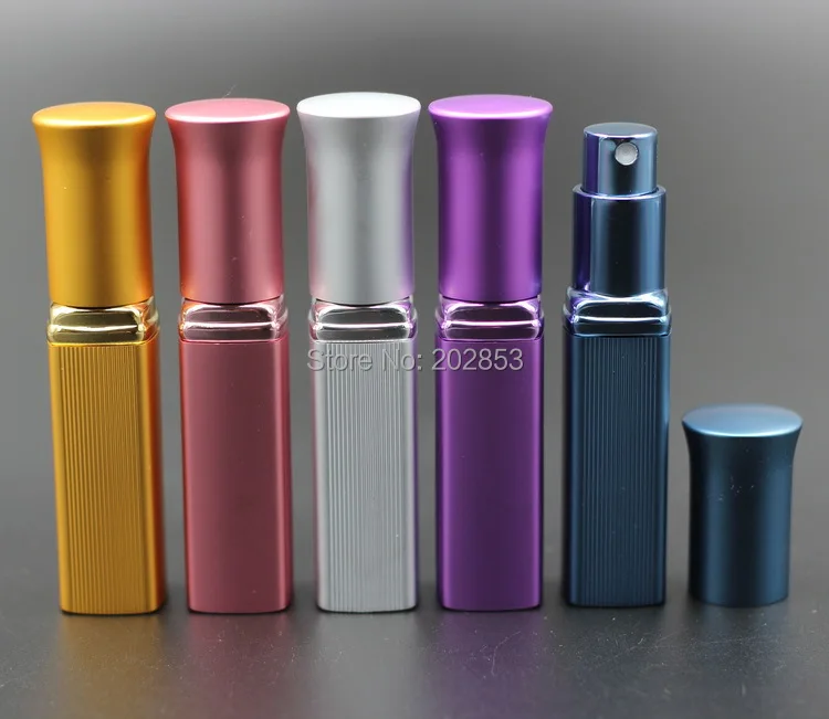 Frasco de Perfume de Vidro de Alumínio Bomba de Perfume Recipiente de Líquido Recarregáveis Atomizador Vazio Spray Anodizado Bottle Mini Viagem 50 Pcs 6 ml 11 50 pcs 6 ml Recarregáveis Atomizador Vazio