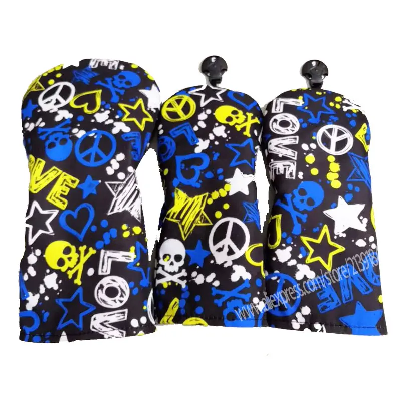 

wholesale New Golf wood headcover high quality Skull 135 Golf headcover Unisex Drivers Clubs head cover Free shipping