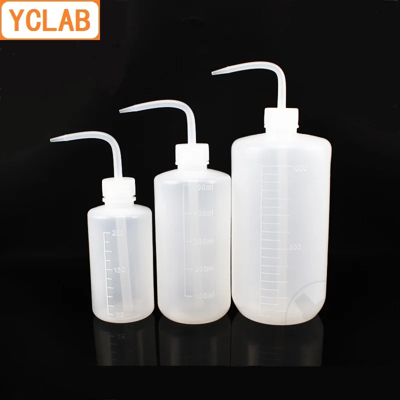 YCLAB 1000mL пластиковая бутылка для промывки 1L локоть узкое горлышко органический