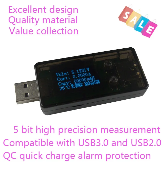USB 3.0 OLED detector Charger Doctor voltmeter ammeter power capacity voltage current battery tester meter QC 2.0 | Инструменты