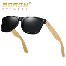 AORON деревянные мужские s поляризованные солнцезащитные очки для мужчин wo Мужские квадратные Бамбуковые Ноги солнцезащитные очки UV400 очки
