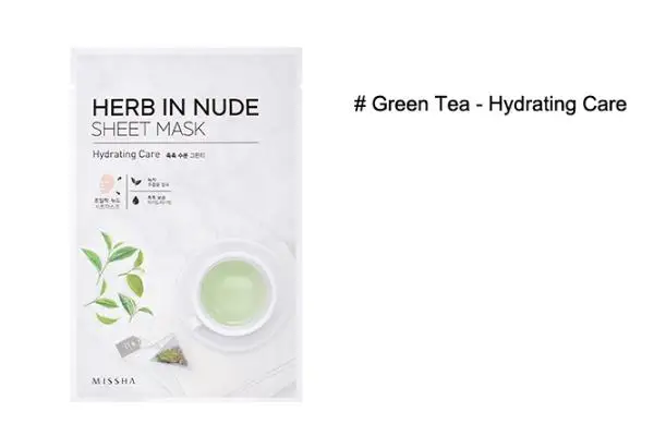 MISSHA Herb In Nude Sheet Mask 3 шт. Корейская маска для лица Уход за кожей маска для лица увлажняющая сужающая поры лечение от прыщей, отбеливание