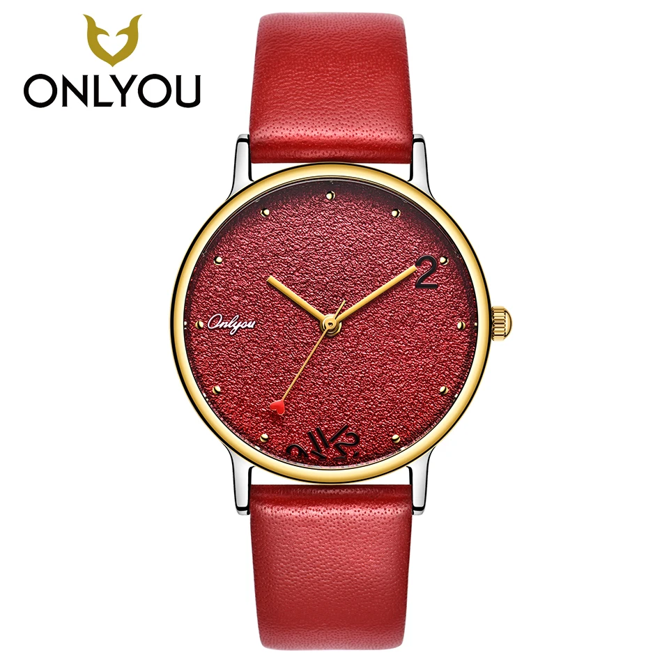 

ONLYOU Luxury Brand Women Watch Creative Dial Leather Bracelet Fashion Watches Casual Lady Quartz Wristwatch Simple Clock