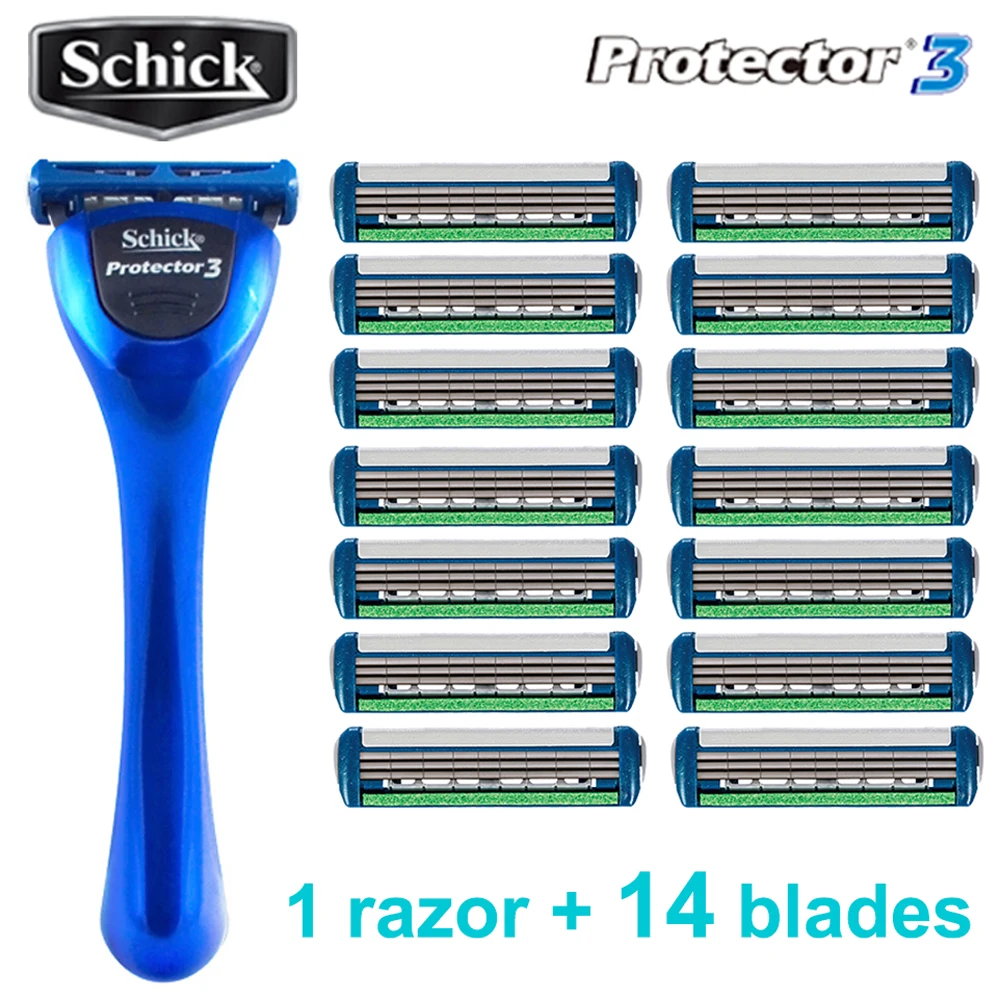 1 razor + 13 blades 2018 New Original Genuine Schick Protector 3