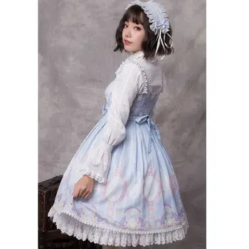 

Unicorn & Stars ~ Sweet Sleeveless Chiffon Dress Printed Lolita Pary Dress by YLF