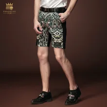 Fanzhuan Новая мода Повседневная Мужской Для мужчин индивидуальность Лето шить дворец брюки Шорты тонкий с принтом 15934