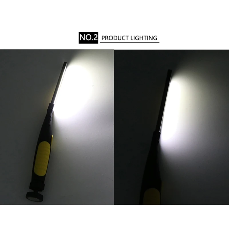 

1200mAh USB Rechargeable COB LED Slim Work Light Lamp Multifuncion Flashlight PAK55