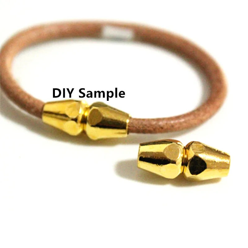 Cord End Closure Clasps Fit for 3mm Round Leather, 4sets