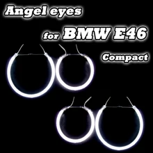 Carbar 4 pçs/set Auto DRL kits Com Anéis de Halo Para BMW E46 Compacto/E83/X3 Angel Eyes Farol lente de Boa Qualidade Uma