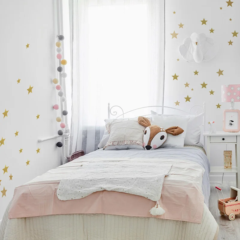 Wall Sticker For Kids Room Gold Stars Baby Nursery Room Kids Wall Stickers Bedroom Children Wall Decals Home Art Wallpaper