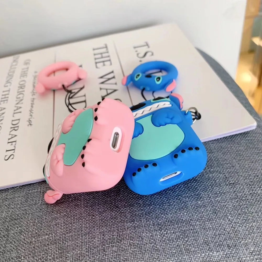 Cartoon Stitch Silicone for Apple Bluetooth Headset for Airpods 2 With the ornaments Airpods 1 case