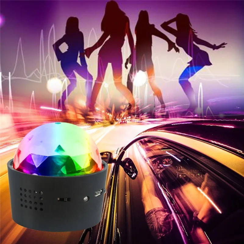 Беспроводной диско-шар светильник s на батарейках звуковой активированный светодиодный вечерние стробоскопический светильник мини портативный RGB DJ сценический светильник с USB