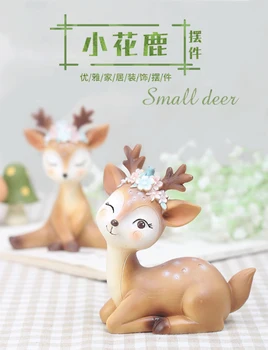 

Baby Deer&FlowerDeer 3D Elk Christmas Ornaments Cute Decor for Home Garden Car Xmas Party Table Decoration Kids Gift（2PCS）