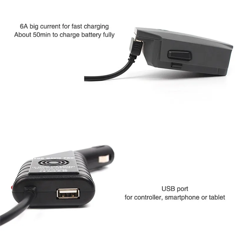 2 в 1 USB защита от перезарядки автомобильное зарядное устройство пульт дистанционного управления зарядное устройство для DJI Mavic Pro Platinum