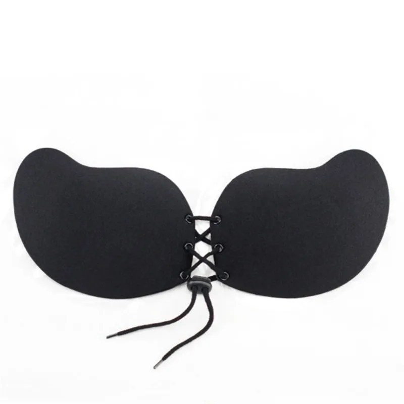 

Sexy Women Front Lacing Silicone Push Up Bra Adhesive Stick On Gel Invisible Backless Bras Cup A-D
