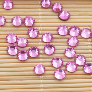 

288pcs-1440pcs Lt Rose Color Shiny Strass Stones And Crystals Glass Fabric DIY Iron On Hotfix Rhinestones For Clothes Needlework