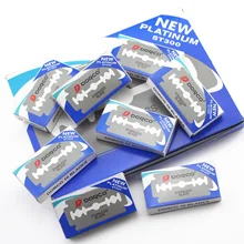 10 шт./1 упаковка Для мужчин, безопасная бритва бритвенные лезвия Супер Нержавеющая сталь двойная бритва бритвенные лезвия для Для мужчин бренд 10 шт./упак